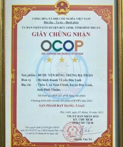 Chứng nhận OCOP Rượu Yến Đông Trùng Hạ Thảo